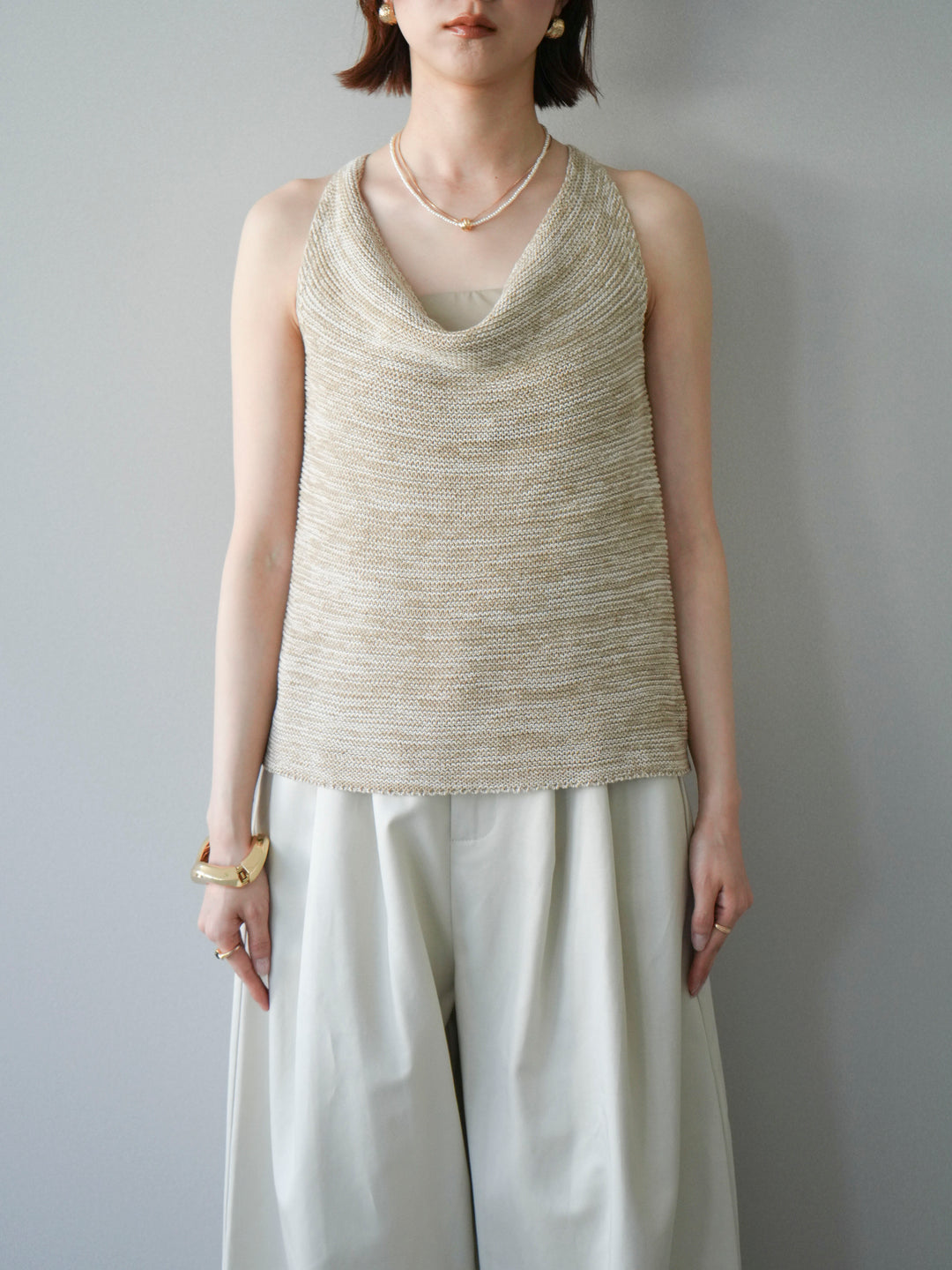 [予約]メランジニットアメスリトップス/beige