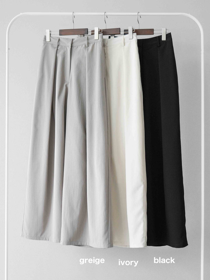 [SET]サマーツイードケープデザインプルオーバー+クレープシフォンタックワイドパンツ(2set)