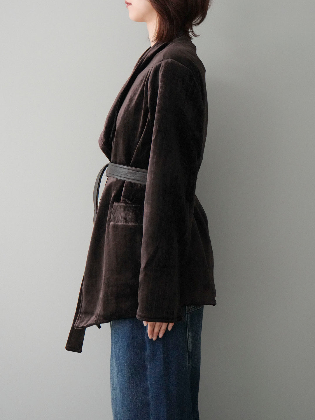 [20%オフ]ベロアガウンジャケット/brown
