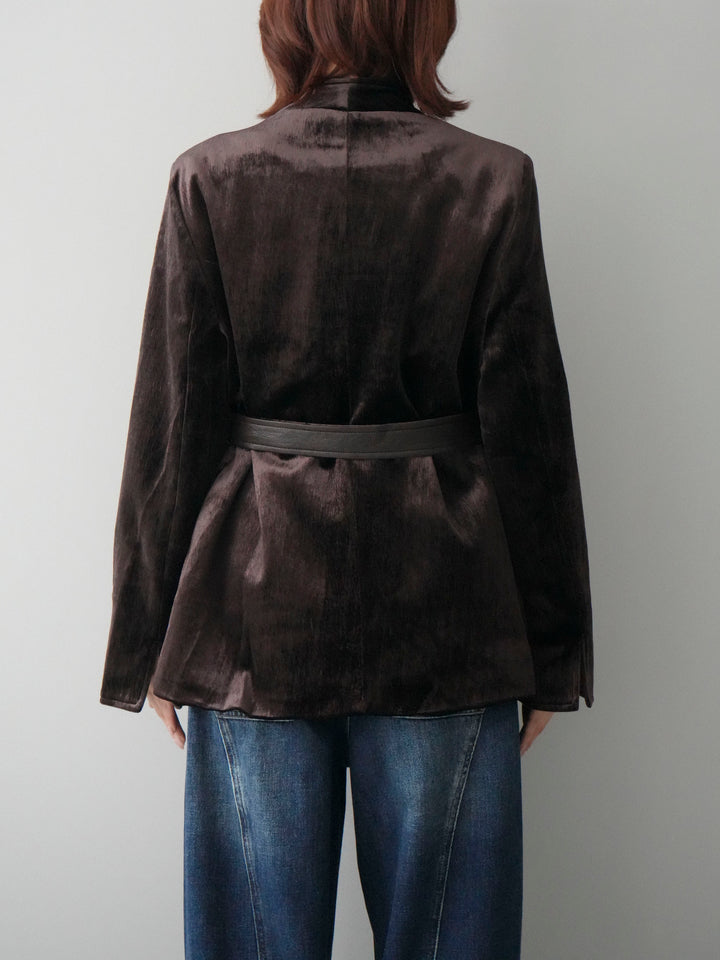 [20%オフ]ベロアガウンジャケット/brown