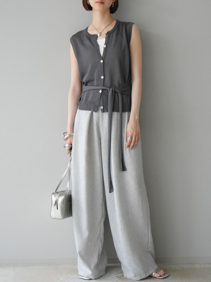 [予約]ウエストベルトニットベスト/チャコール