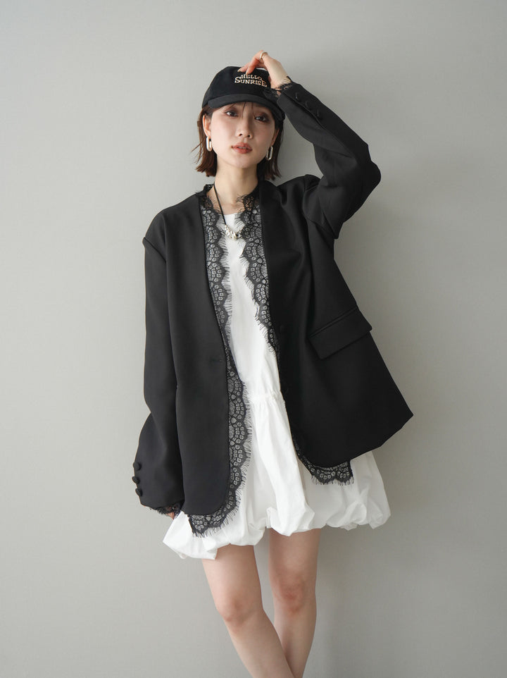 [予約]ノースリバルーンミニワンピース/white