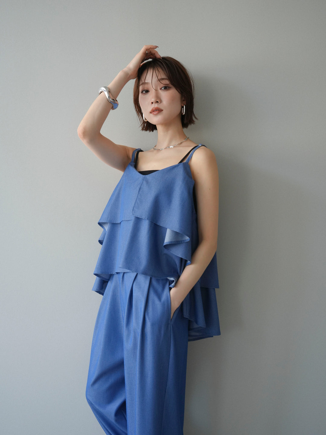 [予約]ティアードキャミソール/blue