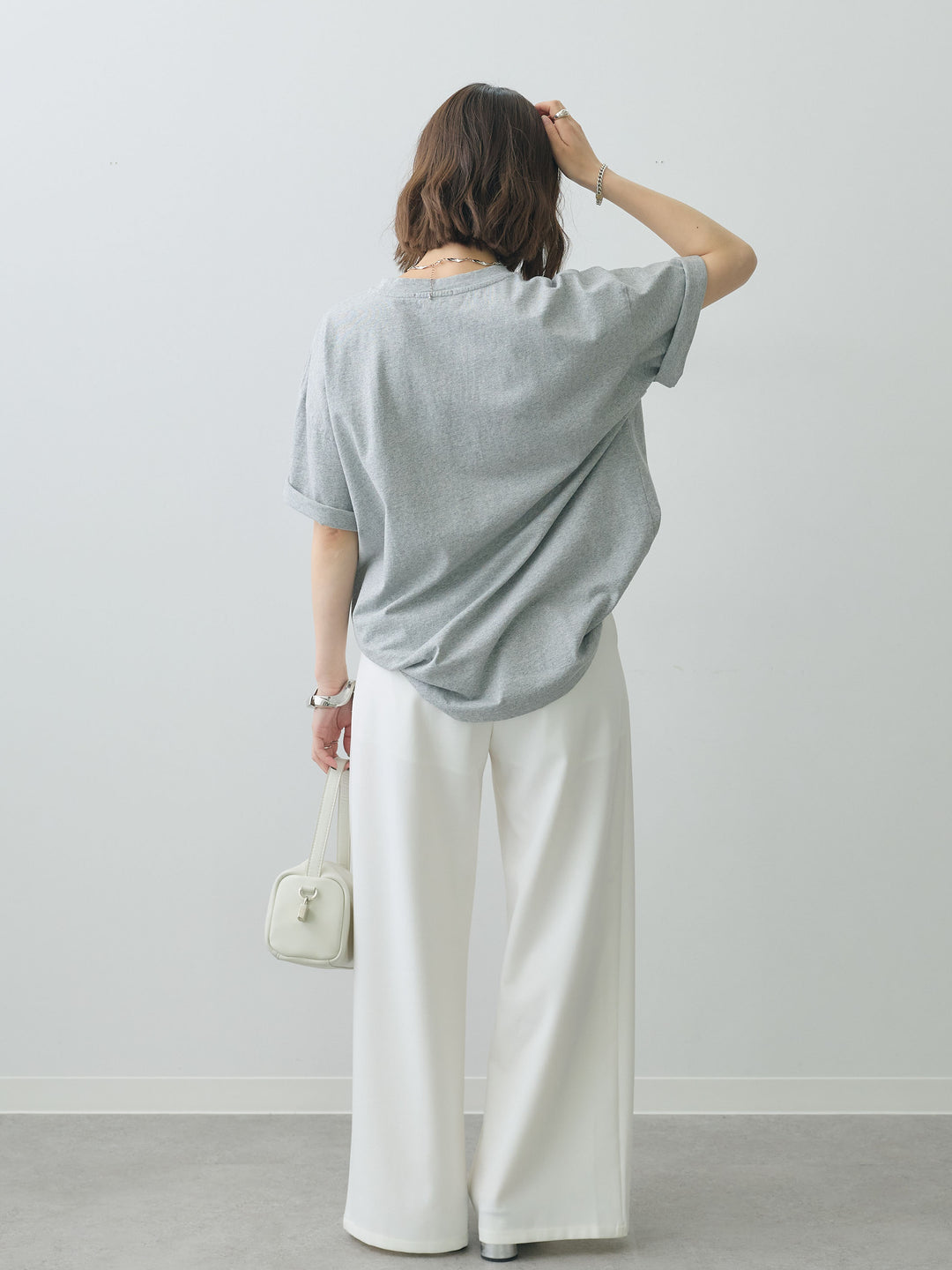 [SET]スリードッグフォトボックスTEE+アシンメトリーベルトタックワイドパンツ(2set)