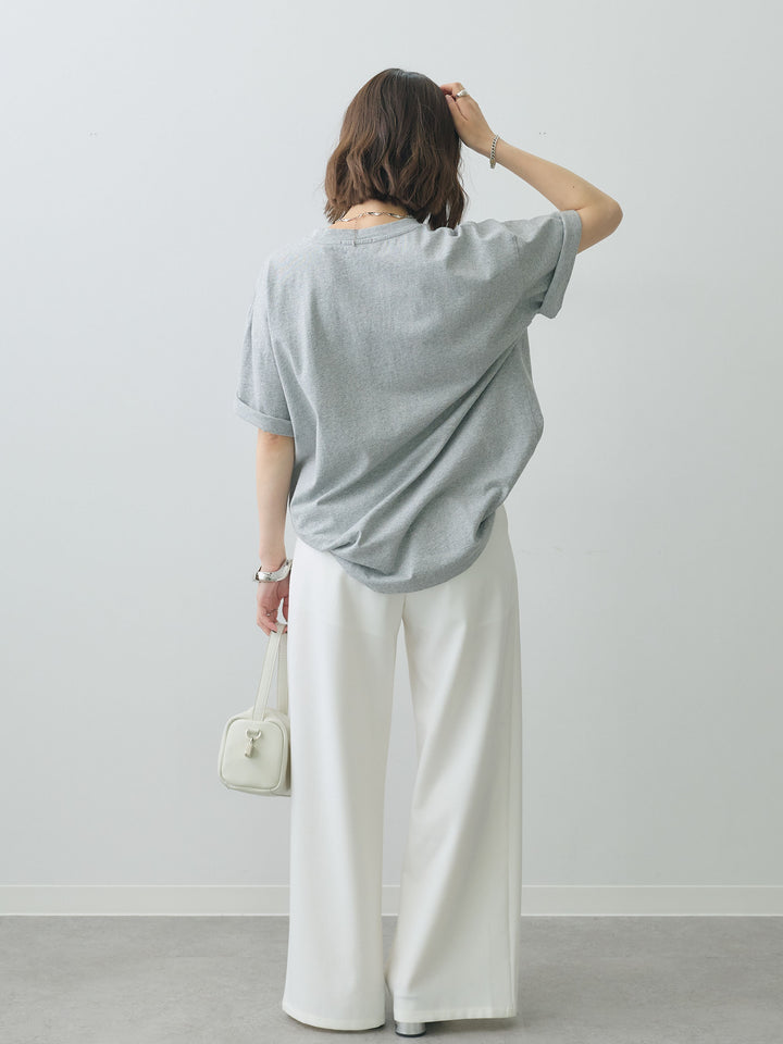 [SET]スリードッグフォトボックスTEE+アシンメトリーベルトタックワイドパンツ(2set)