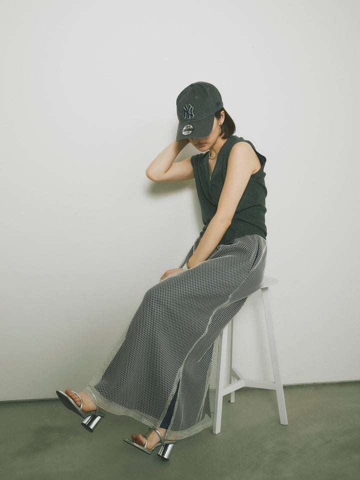 [予約]メッシュレイヤードスカート/ライトグレー