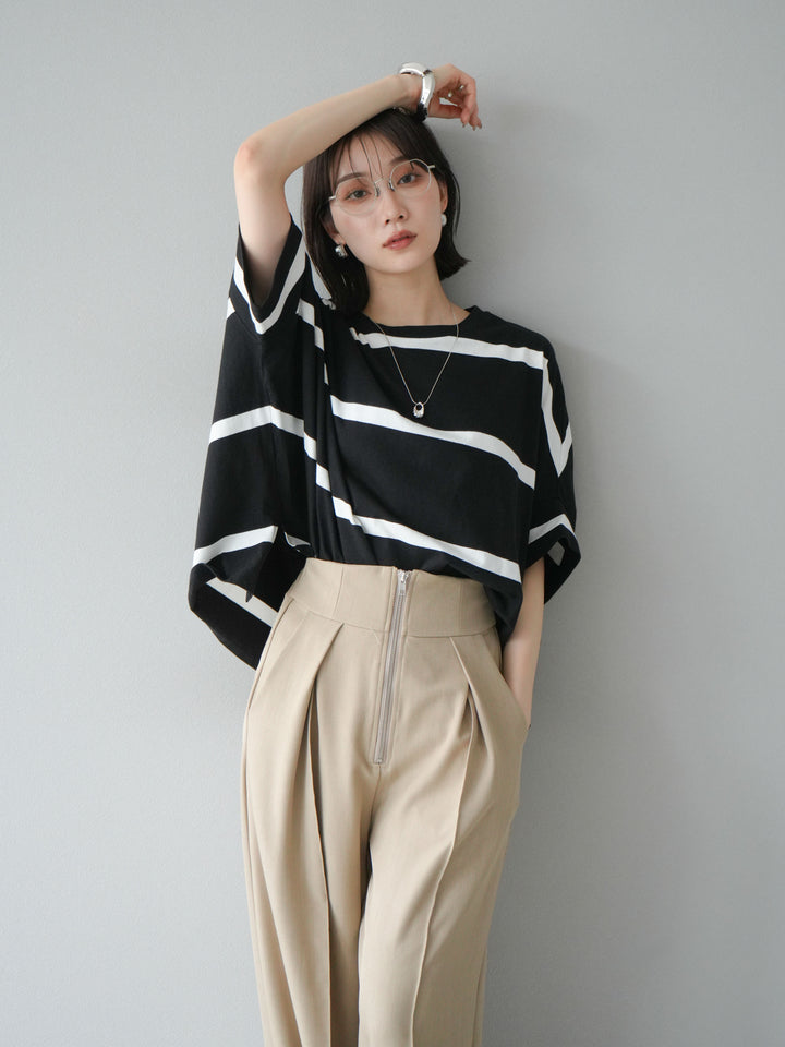 [予約]ボーダードルマンBIG Tシャツ/ブラック✕オフ