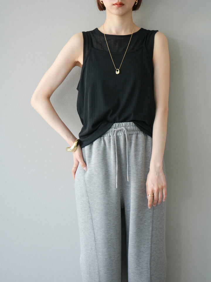 [予約]アイスタッチ2WAYデザインキャミタンク/ブラック