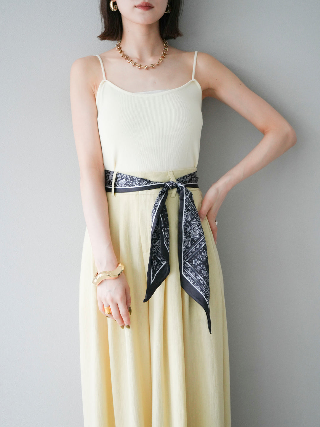 [予約]レーヨンニットキャミソール/アイボリー