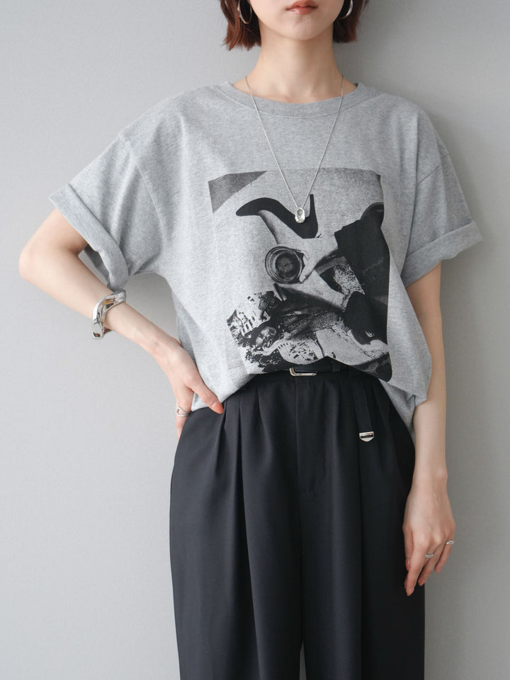 [予約]モノクロフォトTシャツ/mokugray1