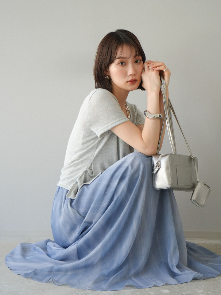 [預購] Cache-Coeur 薄紗針織套頭衫/灰色