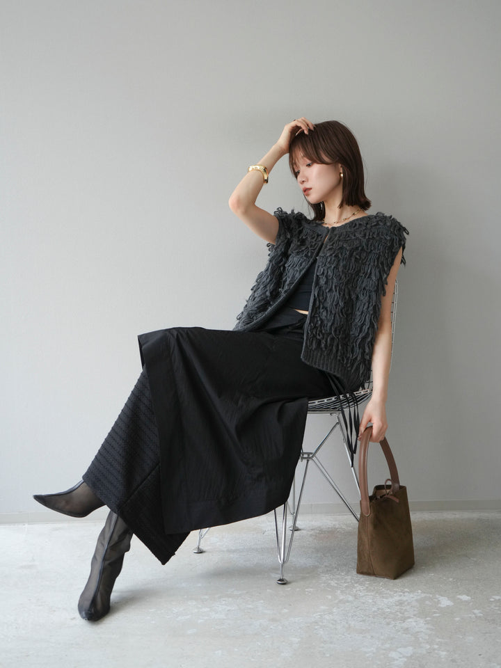 [予約]ループデザインベスト/チャコール