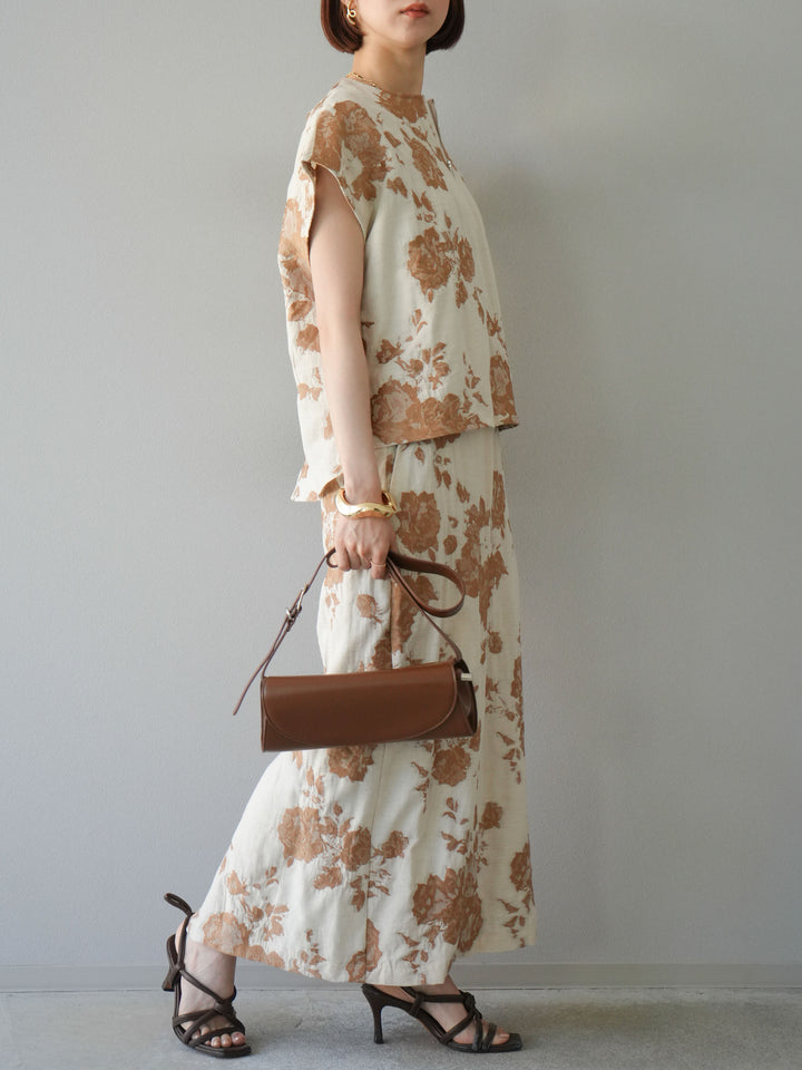 [予約]ジャガードIラインスカート/ベージュ