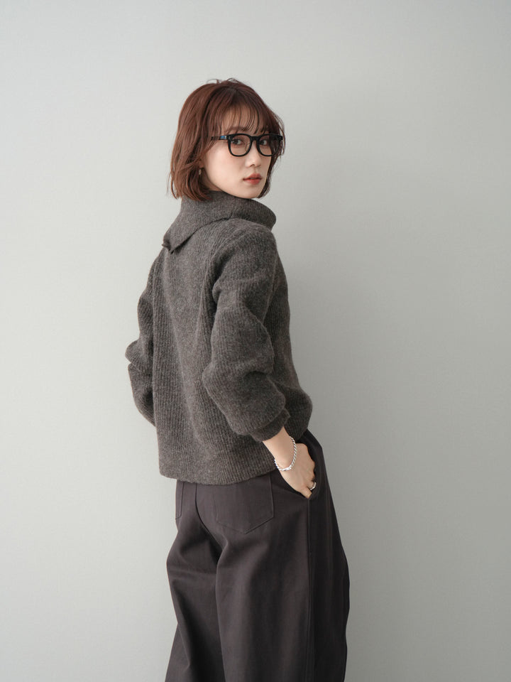 [SET]ハイネックデザインボタンニットカーディガン+ハイネックデザインボタンニットカーディガン(2set)