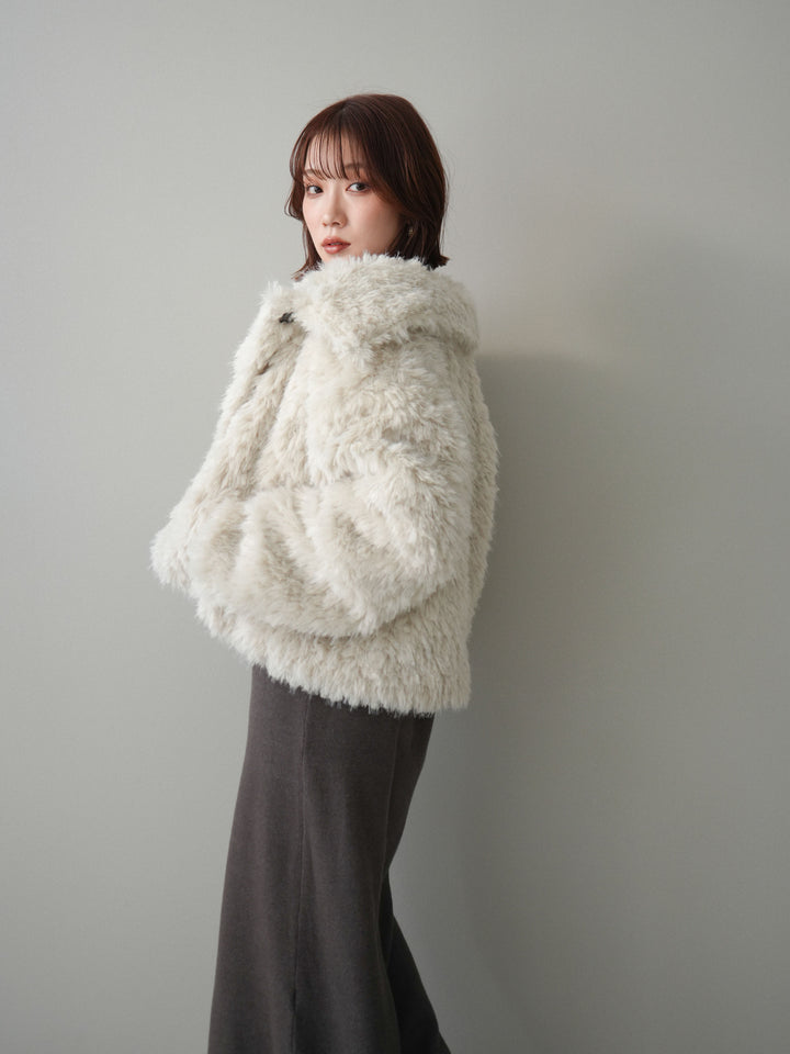 [予約]配色ポロニットワンピース/charcoal