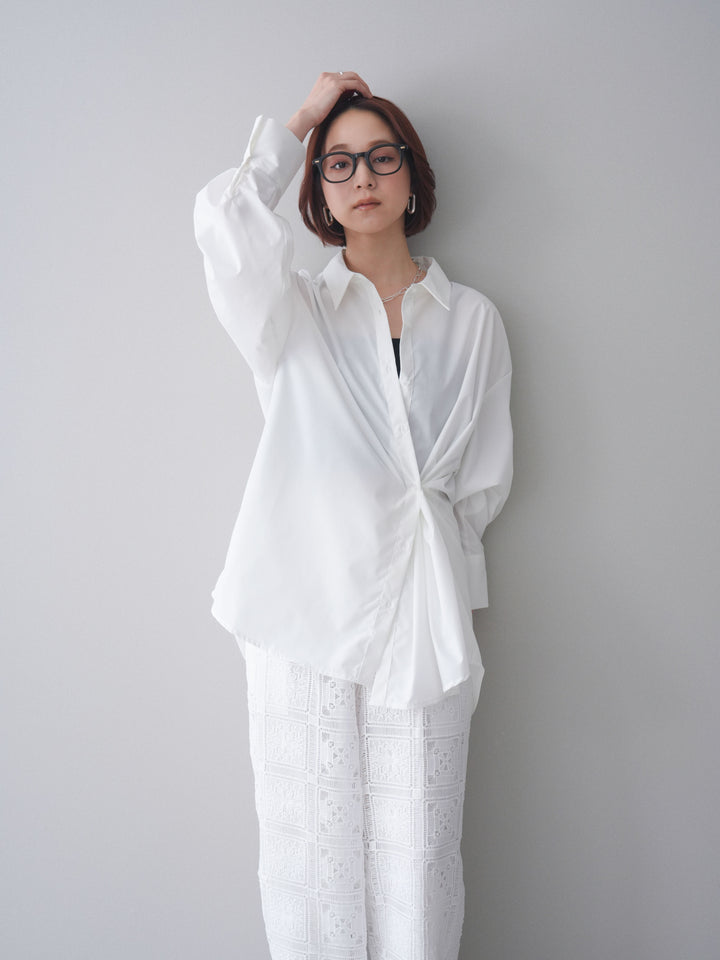 [予約]2wayベーシックルーズシャツ/white