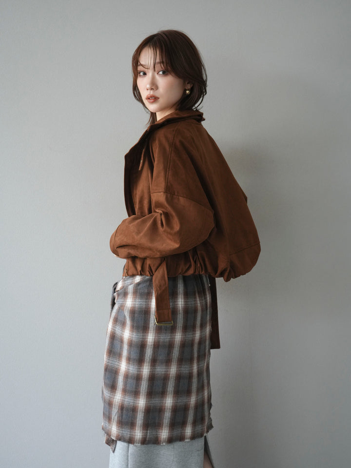 [予約]スエードバルーンショートブルゾン/camel