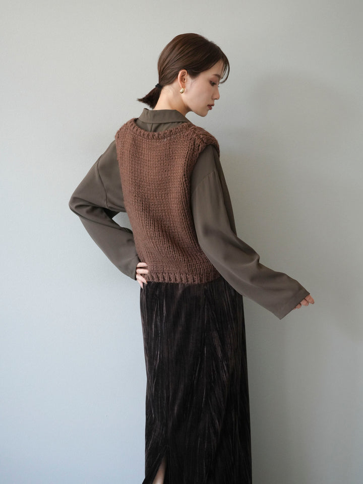 [予約]レーヨンライクショートジャケット/モカ