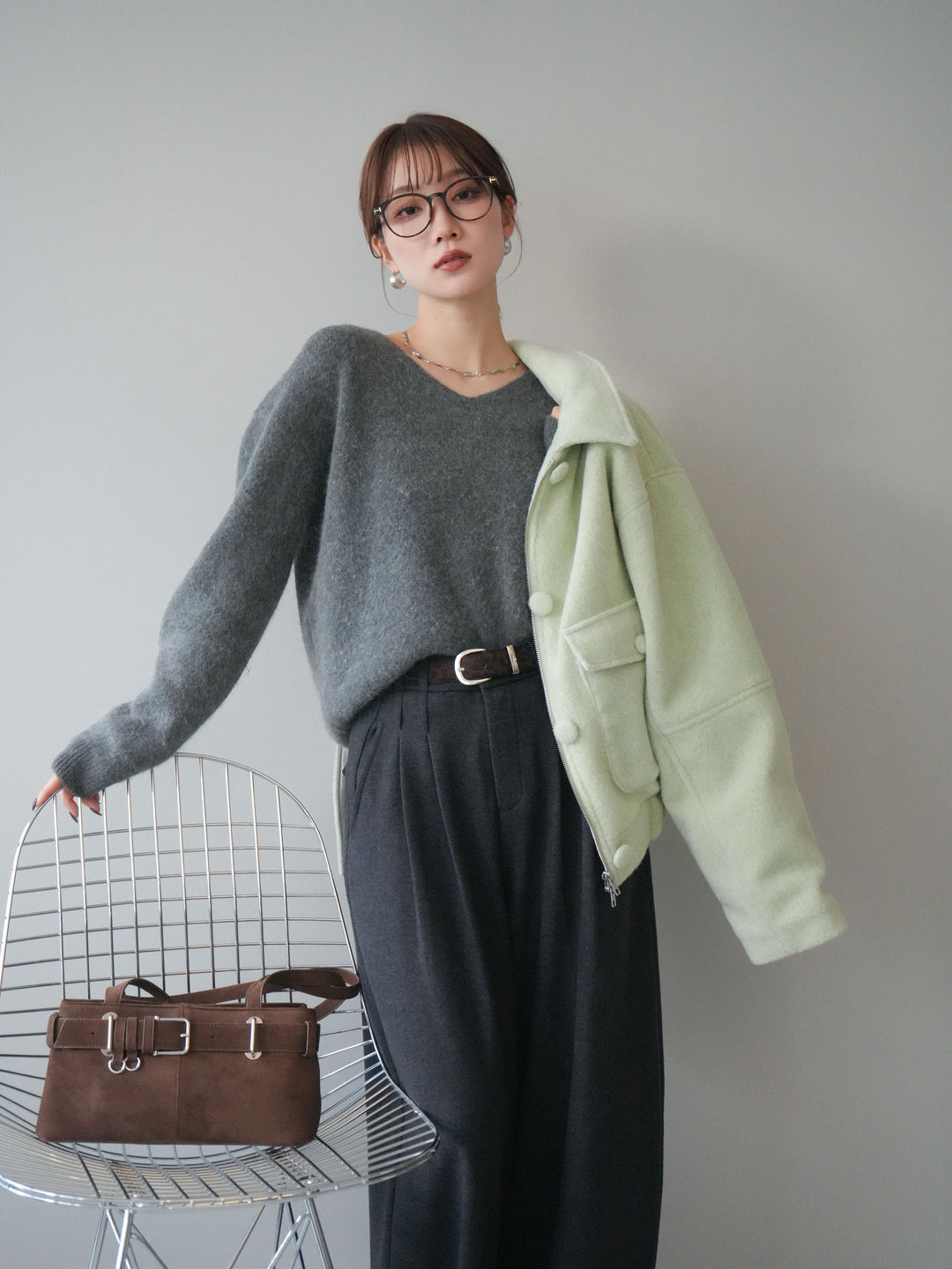 [SET]ウールライクフライトジャケット+選べるアクセセット(2set)