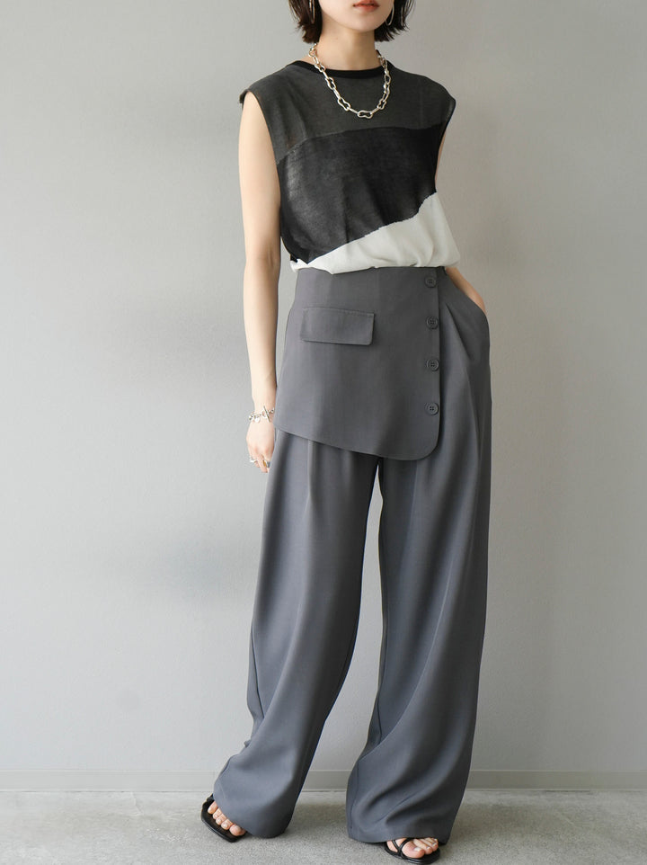 [Pre-order] Front flap slacks pants/gray