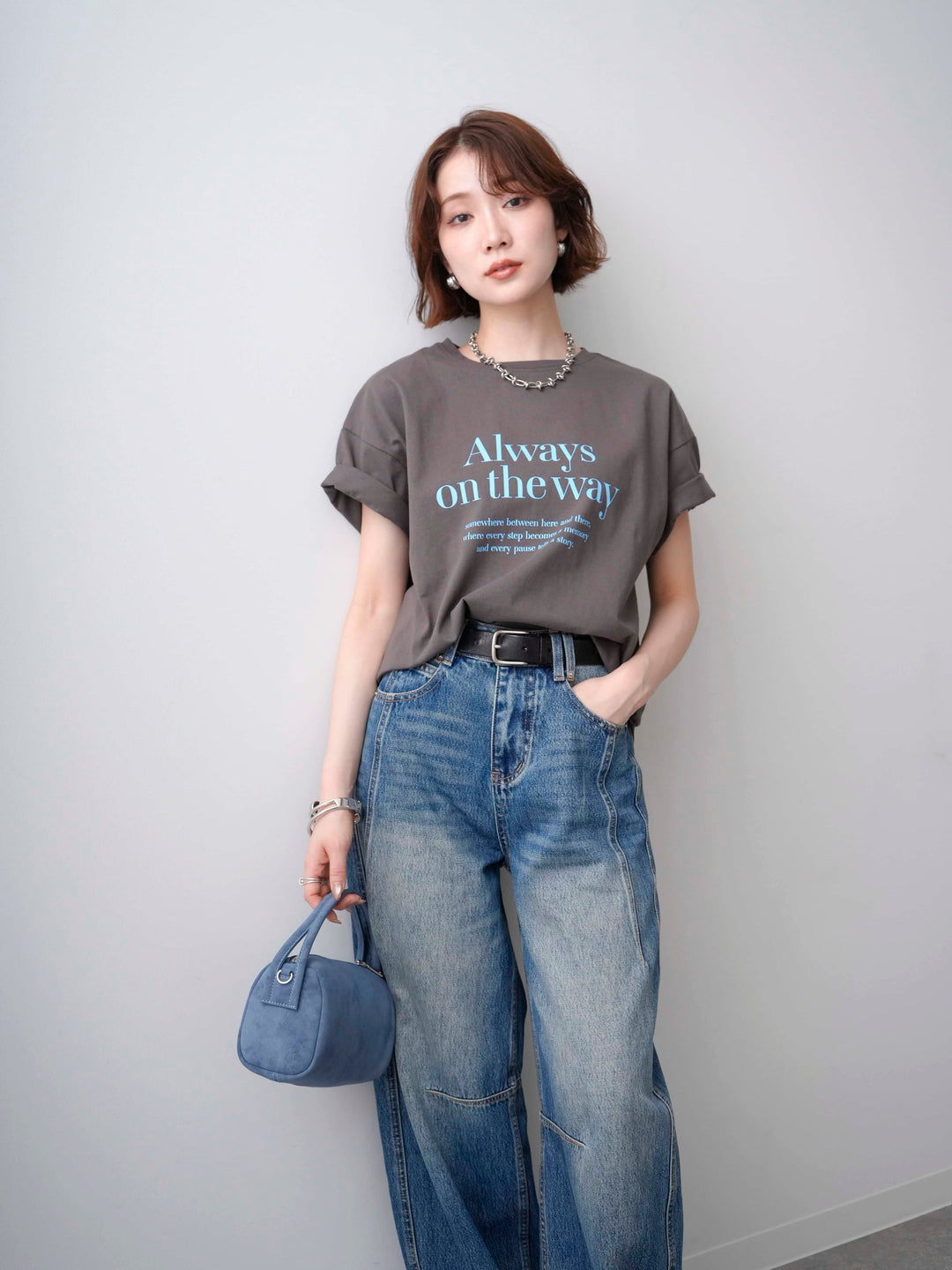 [SET]ラバープリントロゴTEE+選べるアクセセット(2set)