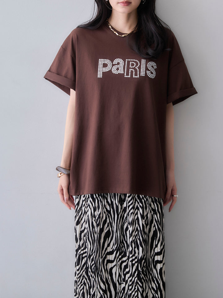 [SET]スタッズロゴTEE+プリントプリーツスカート(2set)