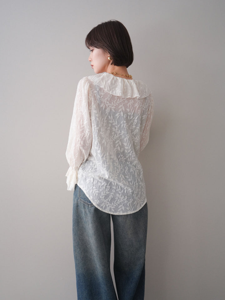 [SET]ラッフルレーススリットブラウス+選べるアクセセット(2set)