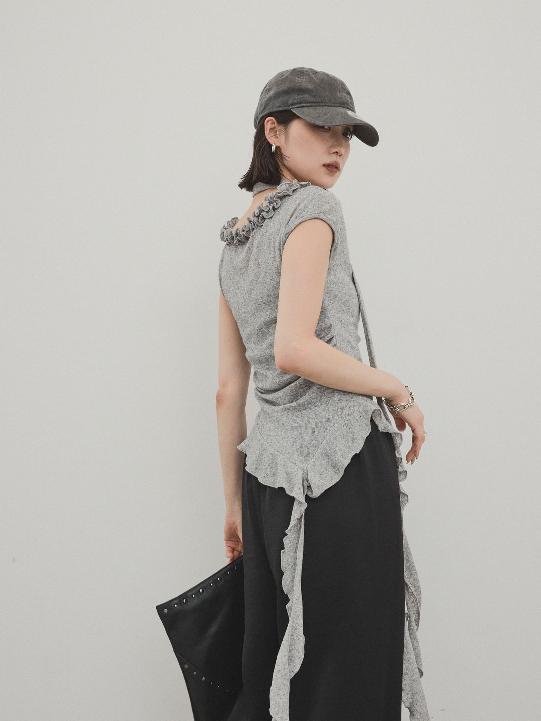 [SET]ラッフルシアーニットタンクトップ+ラッフルシアーニットタンクトップ(2set)