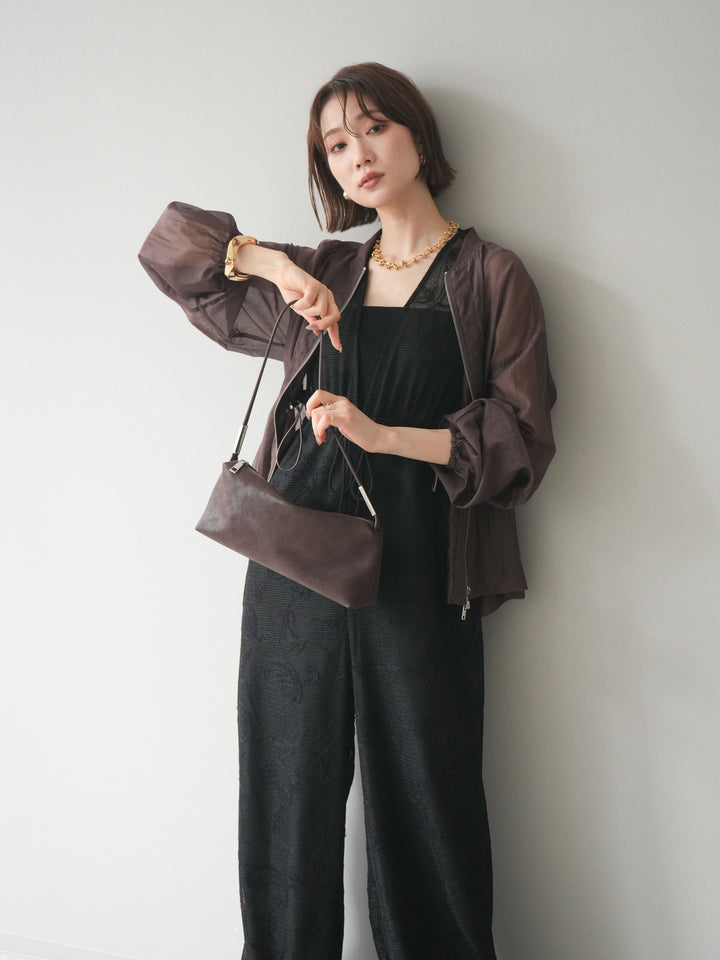 [SET]レース刺繍サロペット+ドロストシアーブルゾン(2set)