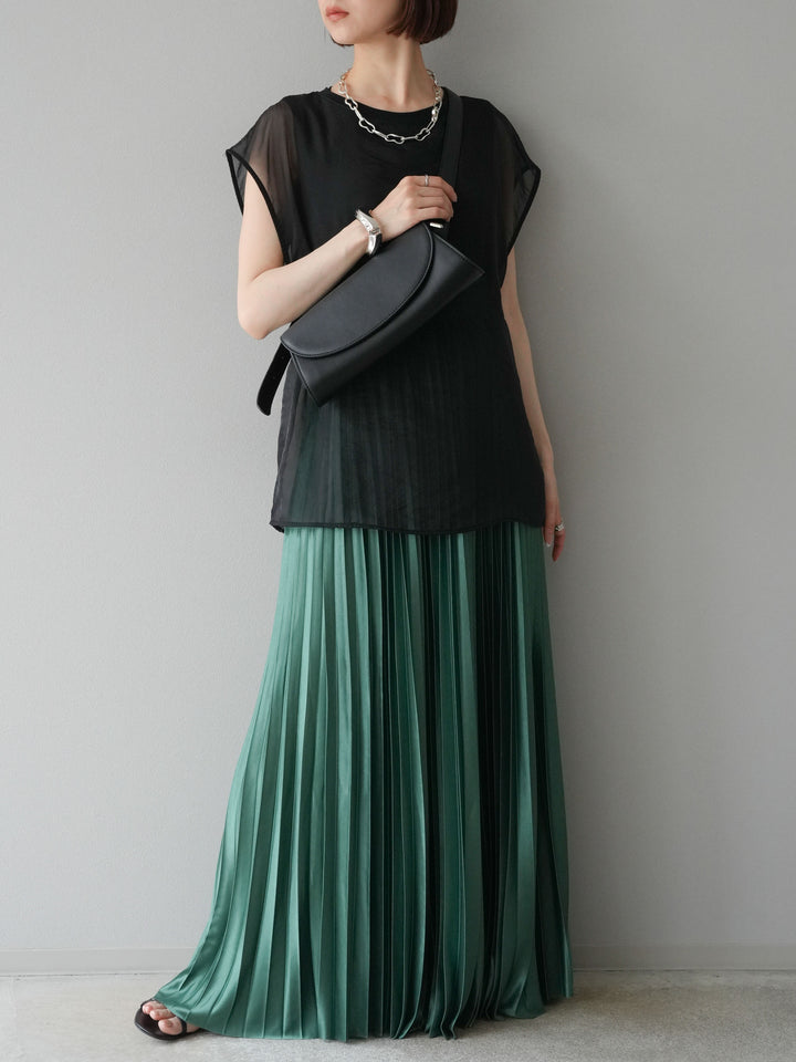 [予約]シアーレイヤードトップス/ブラック