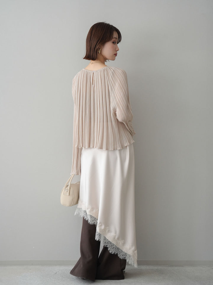 [予約]センターシームフレアパンツ/brown