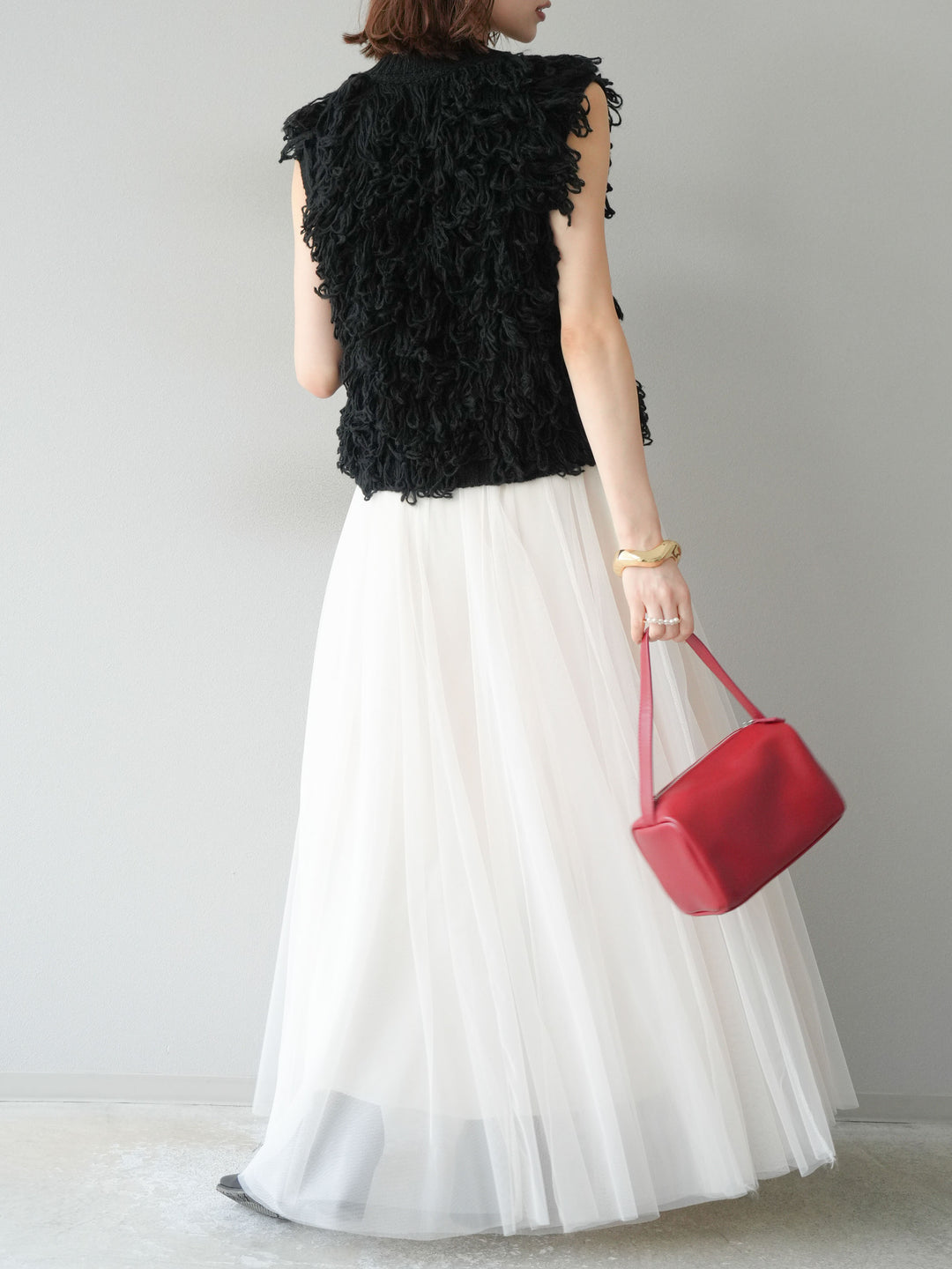 [予約]チュールボリュームスカート/アイボリー