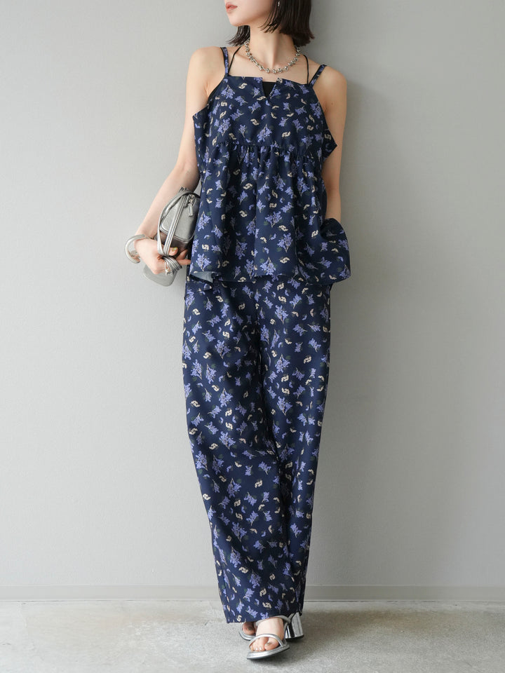 [予約]ブーケプリントキャミソール/ネイビー