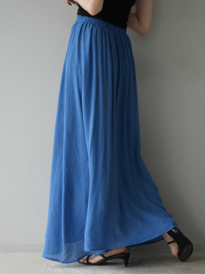 [SET]ビーズモチーフ楊柳ブラウス＆フレアスカートSET UP(2set)