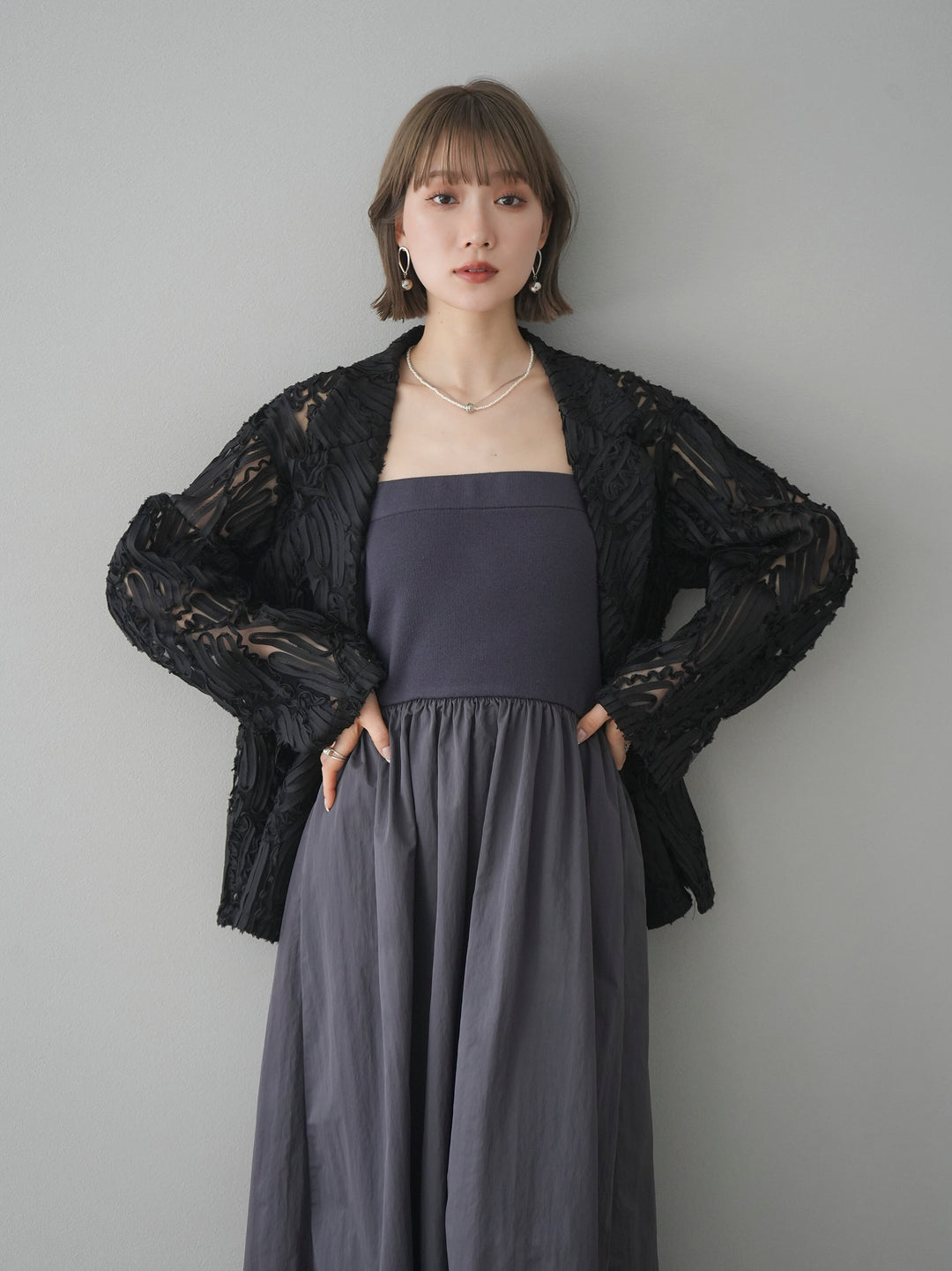 [予約]シアージャガードテーラードジャケット/ブラック