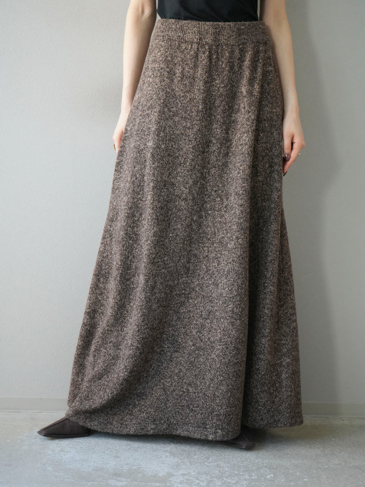 [予約]ミックスヤーンニットスカート/ブラウン
