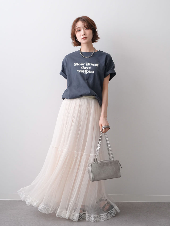 [SET]フロッキーロゴTEE+チュールレーススカート(2set)