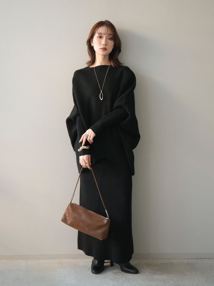[SET]ウール混ドルマンニット&スカートSET UP(2set)