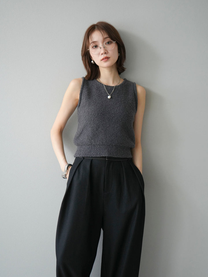 [予約]ブークレニットタンクトップ/チャコール