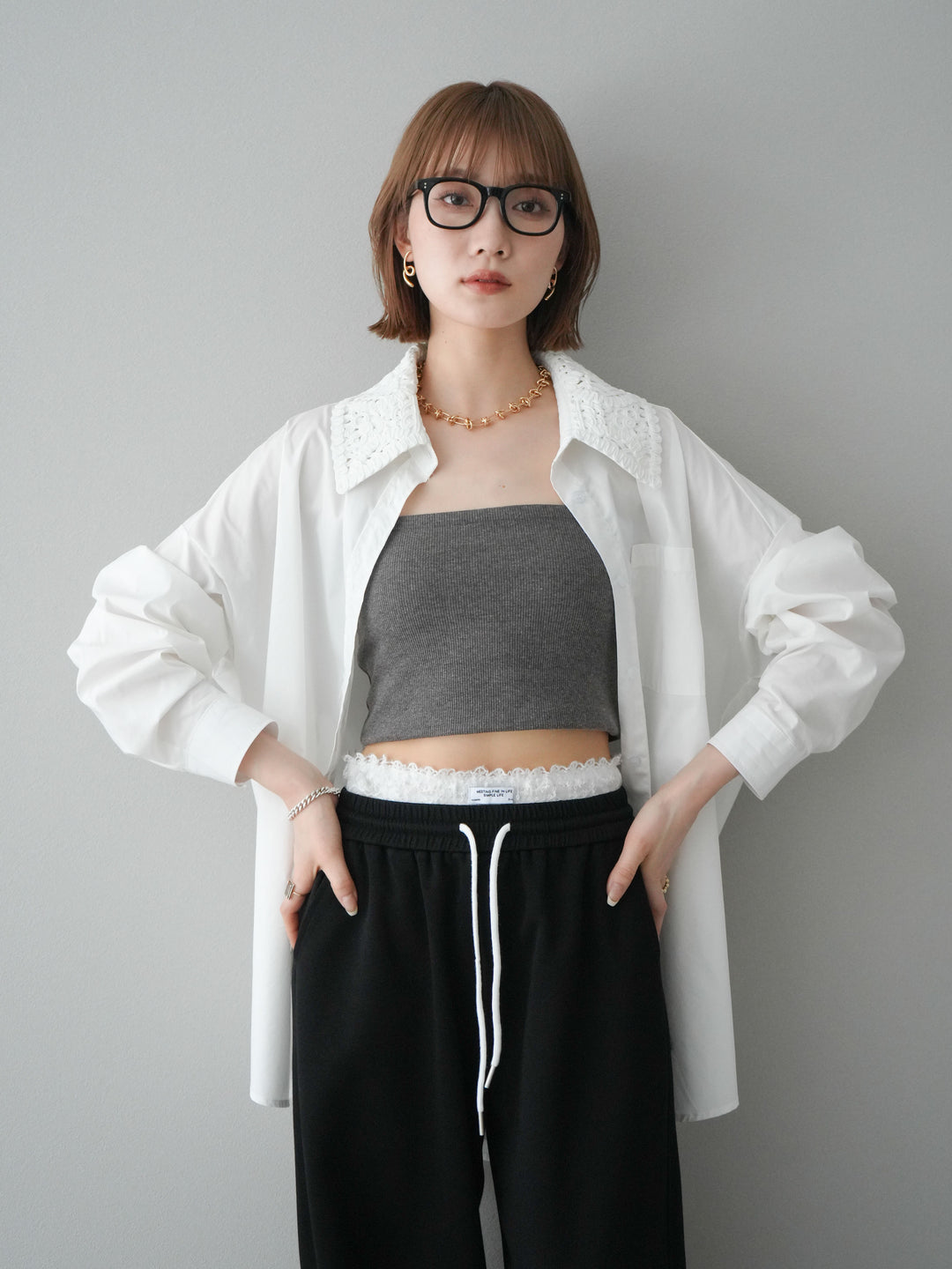 [予約]カップ付テレコリブベアキャミソール/モカ