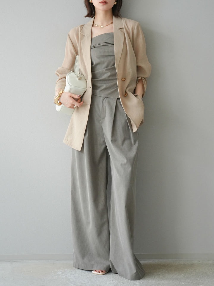 [予約]ゴールドボタンシアージャケット/ベージュ