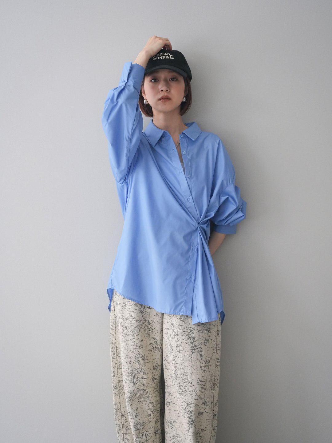 [予約]2wayベージックルーズシャツ/blue