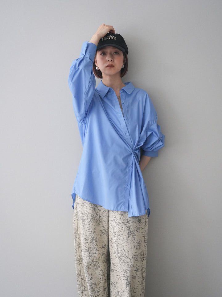 [予約]2wayベージックルーズシャツ/blue
