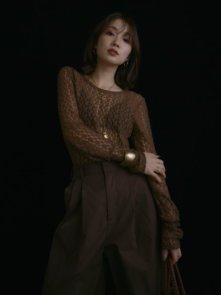 【Allure】[SET]バックラウンドレーストップス+バックラウンドレーストップス(2set)