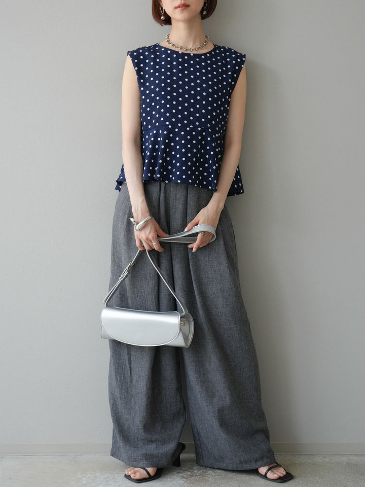 [予約]ドットぺプラムトップス/ネイビー