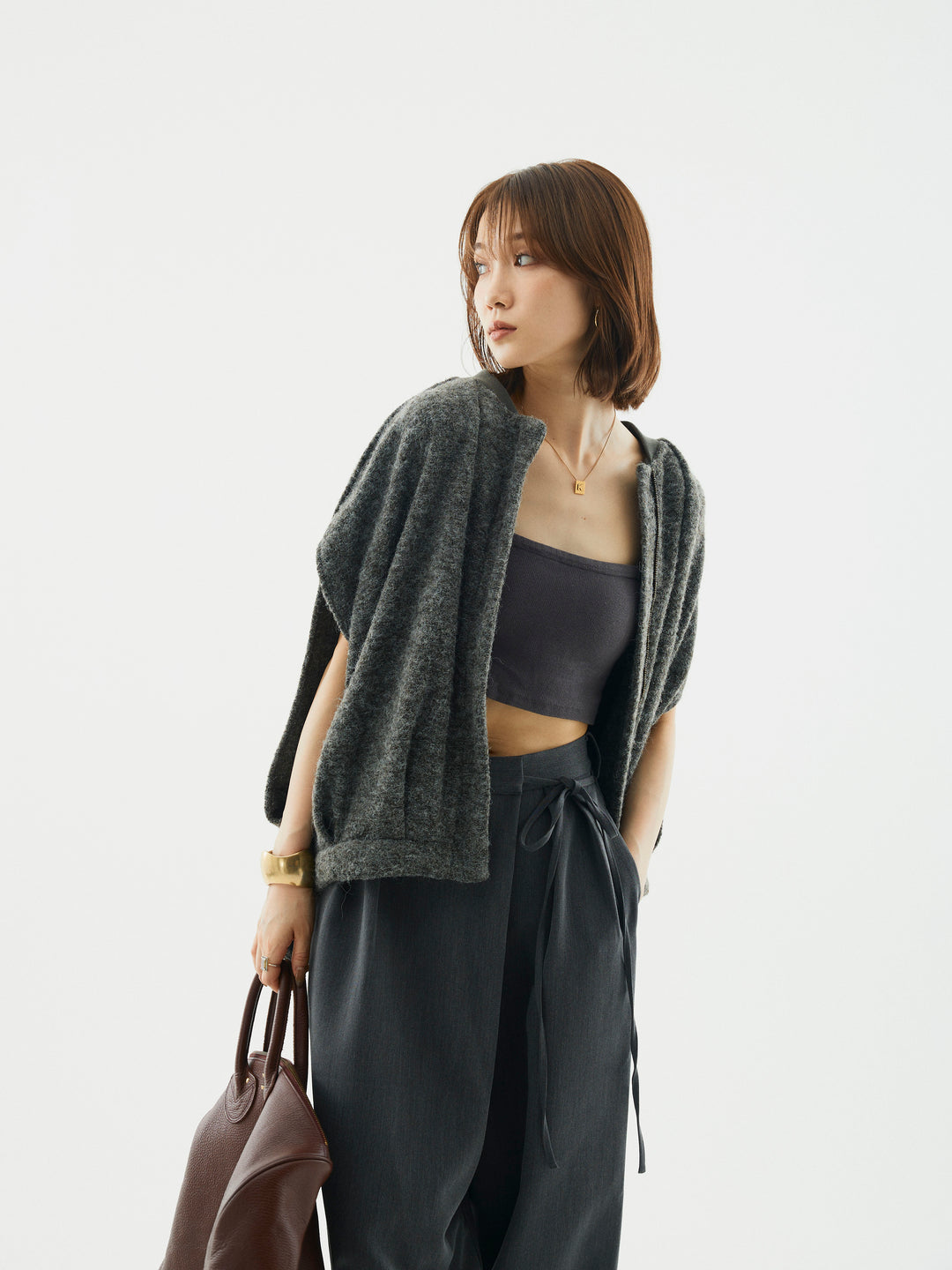 【Allure】[SET]ウール混コクーンブルゾン+ウール混コクーンブルゾン(2set)