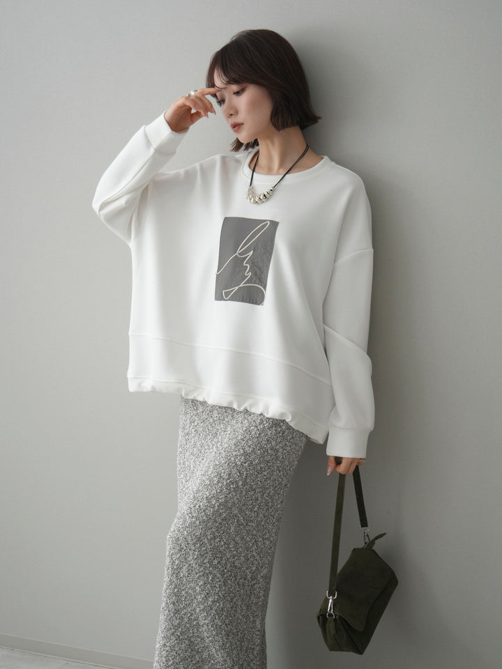 [予約]ライトポンチ刺繍ロゴプルオーバー/white