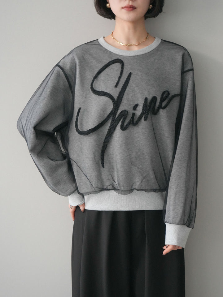 [SET]チュールレイヤードロゴスエットプルオーバー+選べるアクセセット(2set)