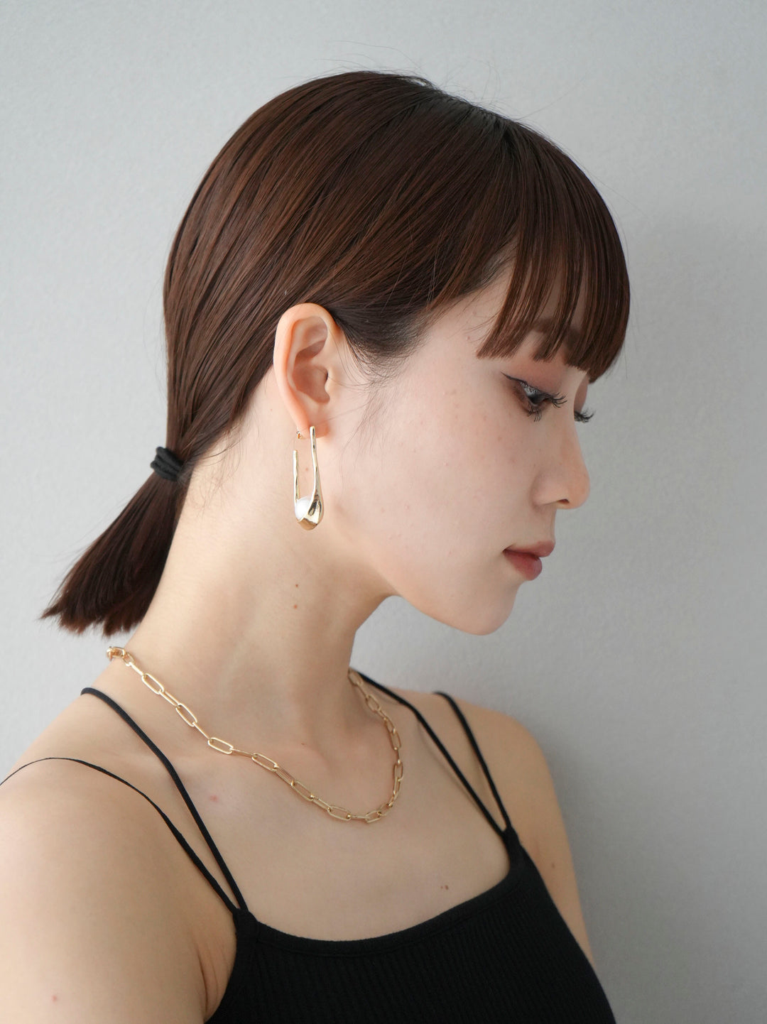 [予約]PEARL MOTIF OVAL PIERCE/ゴールド