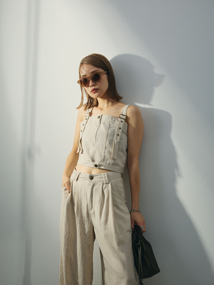 [SET]リネンライクビスチェ＆ワイドパンツSET UP+リネンライクビスチェ＆ワイドパンツSET UP(2set)